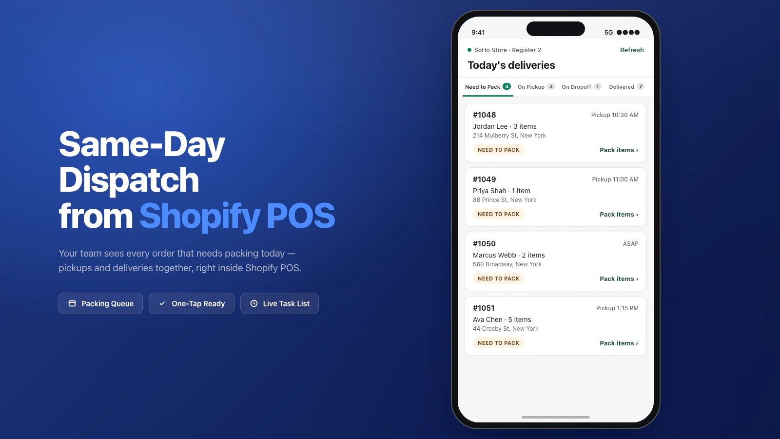 Same-Day Dispatch from Shopify POS: The Getcho POS Extension
